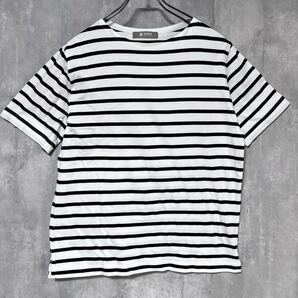nano universe ストライプ 半袖Tシャツ M