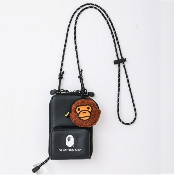 BAPE KIDS◆A BATHING APE◆じゃばら式BLACKスマホショルダー&マイロコインケース◆付録ノベルティ