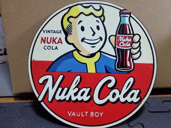 1点のみ再販│フォールアウト│Fallout│ヌカコーラ│円形レトロゲームブリキ看板│メタルサイン│ゲーマーグッズ│アメリカン海外雑貨