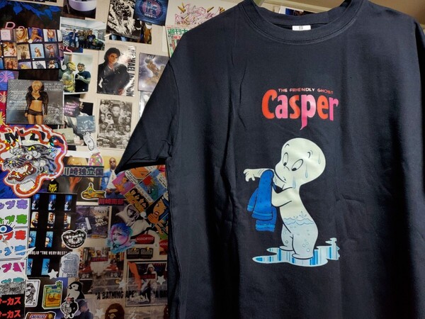 新品│1点のみ│キャスパー│輸入Tシャツ│海外インポート品│サイズL│ブラック│HIPHOP│