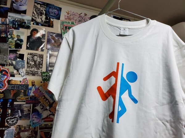 新品│1点のみ│ポータル│ゲーム輸入Tシャツ│海外インポート品│サイズL│ホワイト│白│HIPHOP│ストリート│ゲーマー