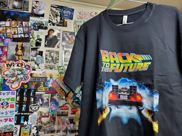 新品│バックトゥザフューチャー│デロリアン│輸入Tシャツ│海外インポート品│サイズL│ブラック│黒│HIPHOP│ストリート│アメカジ