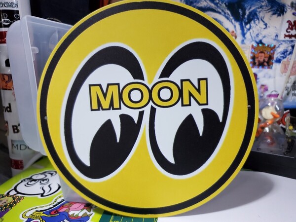 ラスト1点│ムーン│MOON│円形レトロブリキ看板│ヴィンテージメタルサイン│ストリート│アメリカン海外雑貨│ガレージ│インポート品
