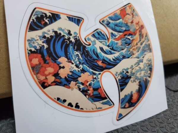 ウータンクラン×和柄│wu-tang clan│ステッカー│HIPHOP││アメリカン海外雑貨│インポート品│8.5cm×7.5cm