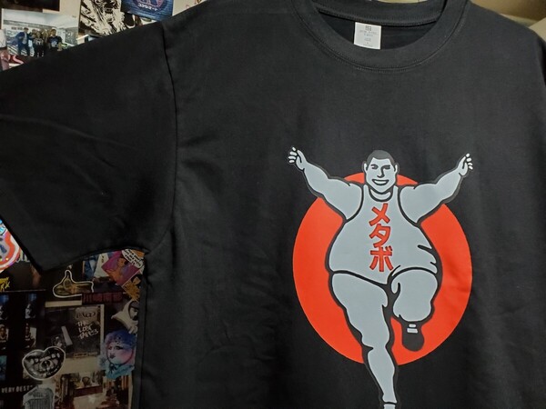 新品│1点のみ│グリコ風メタボ│ユニークな輸入Tシャツ│海外インポート品│サイズL│ブラック│黒│ストリート│パロディTシャツ