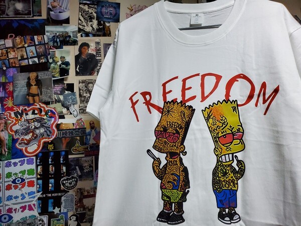 新品│再販│シンプソンズ│ギャングスタver│輸入Tシャツ│海外インポート品│サイズL│白│ホワイト│HIPHOP│ストリート、アニメ