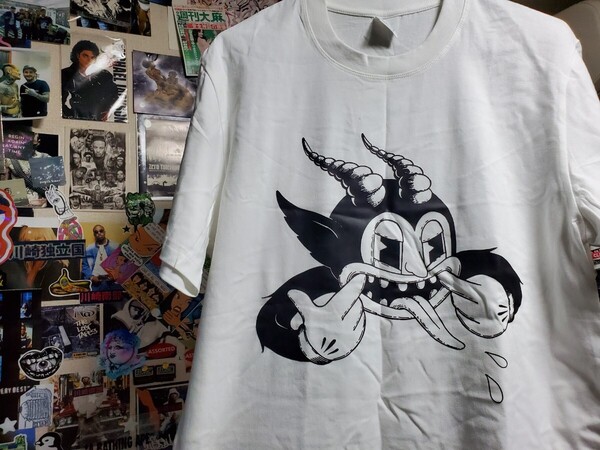 新品│100%コットン│レトロな悪魔│カートゥーンデーモン│輸入Tシャツ│海外インポート品│海外サイズS(JP-L)│白│ホワイト