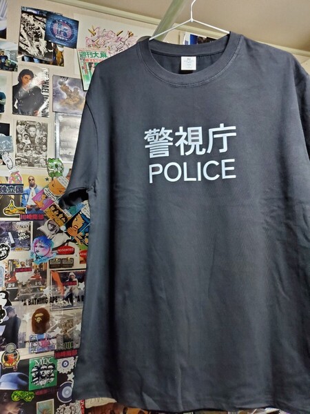 新品│1点のみ│警視庁│POLICE│ユニークなデザイン│輸入Tシャツ│海外インポート品│サイズL│ブラック│黒│HIPHOP│ストリート