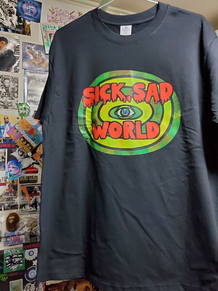 新品│1点のみ│SICK SAD WORLD│輸入Tシャツ│海外インポート品│サイズL│ブラック│黒│HIPHOP│ストリート