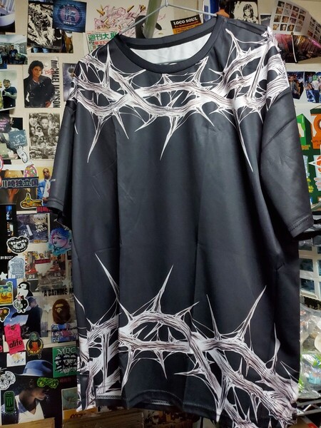 新品│トゲ、イバラ│ギャングスタ輸入Tシャツ│海外インポート品│海外サイズL(JP-XL)│黒│ブラック│HIPHOP│ストリート