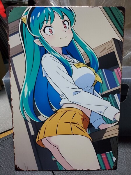 うる星やつら│ラムちゃん│レトロブリキ看板│ヴィンテージメタルサインボード│アメリカン海外雑貨│ガレージ、店舗、アニメ
