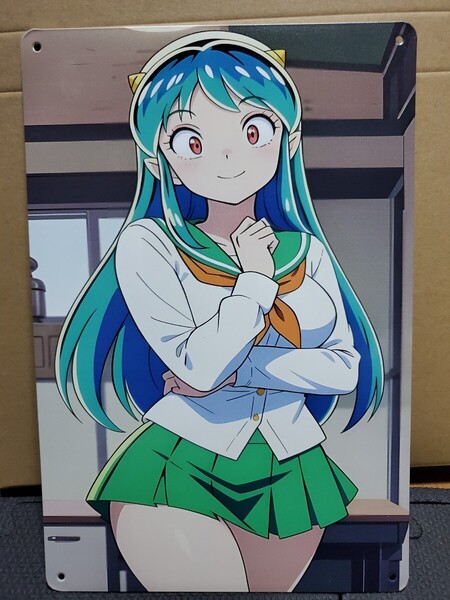 うる星やつら│制服ラムちゃん│レトロブリキ看板│メタルサイン│アメリカン海外雑貨│ガレージ、店舗、アニメグッズ│インポート品
