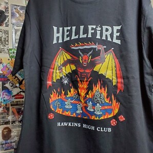 新品│ヘルファイアクラブ│ストレンジャーシングス│輸入Tシャツ│海外インポート品│サイズL│ブラック│黒│HIPHOP│ストリート