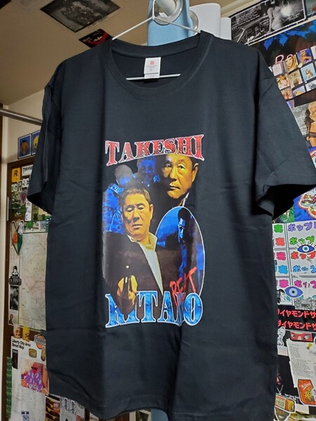 新品│再販│KITANO TAKESHI│北野武Tシャツ│海外インポート品│サイズL│ブラック│アメカジ│ストリート│HIPHOP