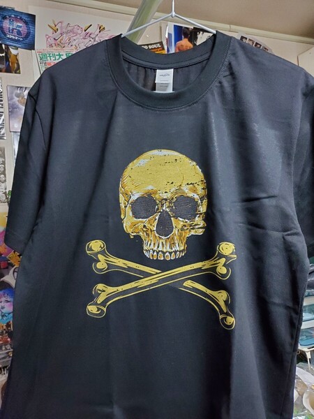 新品│シンプルな海賊旗スカル│輸入Tシャツ│海外インポート品│サイズL│ブラック│黒│HIPHOP│ストリート│髑髏