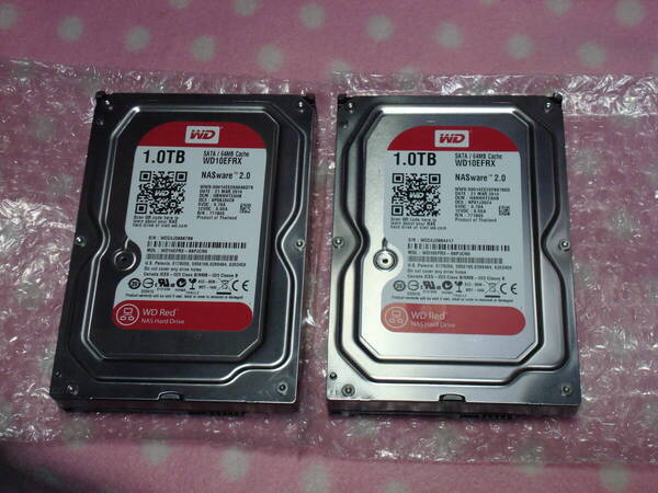 Western Digital製 1TB 2個セット WD Red Nas Hard Drive WD10EFRX Nasware 2.0 優良中古 送料無料