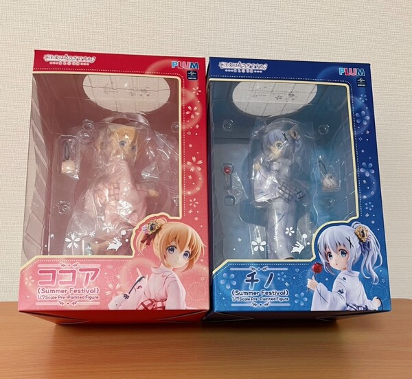ご注文はうさぎですか ココア チノ 浴衣 スケールフィギュア PLUM 2点 まとめ売り ごちうさ プラム Summerfestival