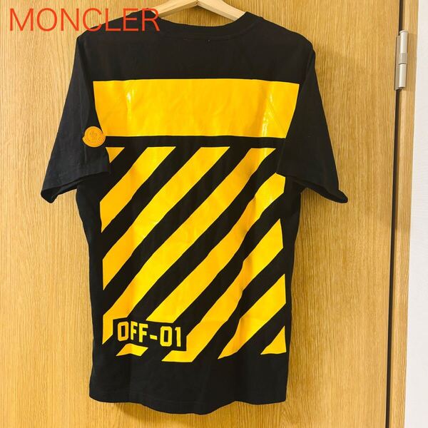 希少 MONCLER OFF-WHITE モンクレール オフホワイト コラボ Tシャツ 半袖 半袖Tシャツ ロゴ