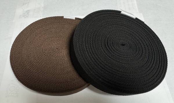 アクリルテープ 黒と茶 25mm 各10m 合計20m 厚み2mm / ハンドメイド バッグの持ち手に