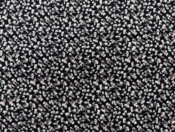 6m 80番 綿ローンリップル 110×600cm 綿100% ネイビー 花柄 / 生地 はぎれ / ローンリップル 日本製
