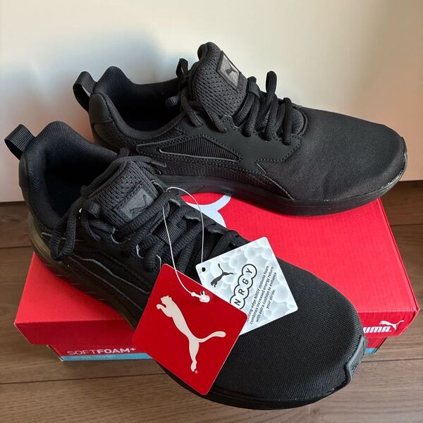 PUMA ブラック スニーカー 黒 メンズ レディース ランニングシューズ 靴 新品 送料無料 即決 匿名配送 仕事用 シンプル