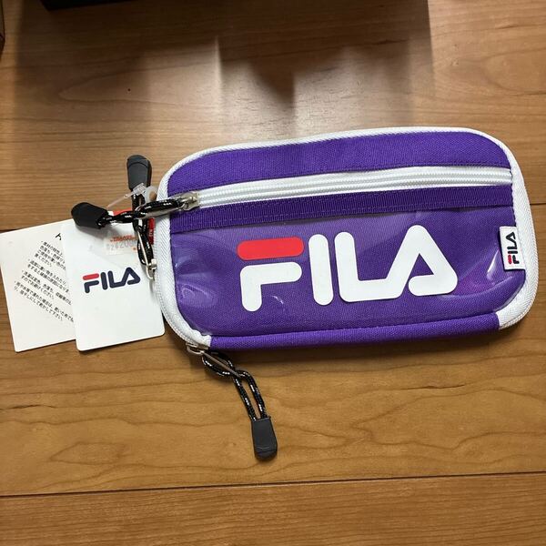 新品 FILA フィラ ペンケース 小物入れ メイクポーチ 筆箱 パープル 紫