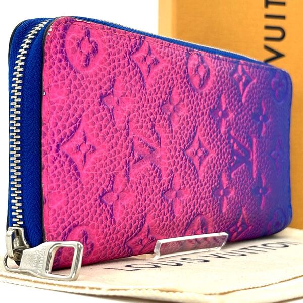 限定品◆RFID◆LOUIS VUITTON ルイヴィトン ヴェルティカル モノグラム トリヨン ジッピーウォレット 長財布 ブルーローズ メンズ