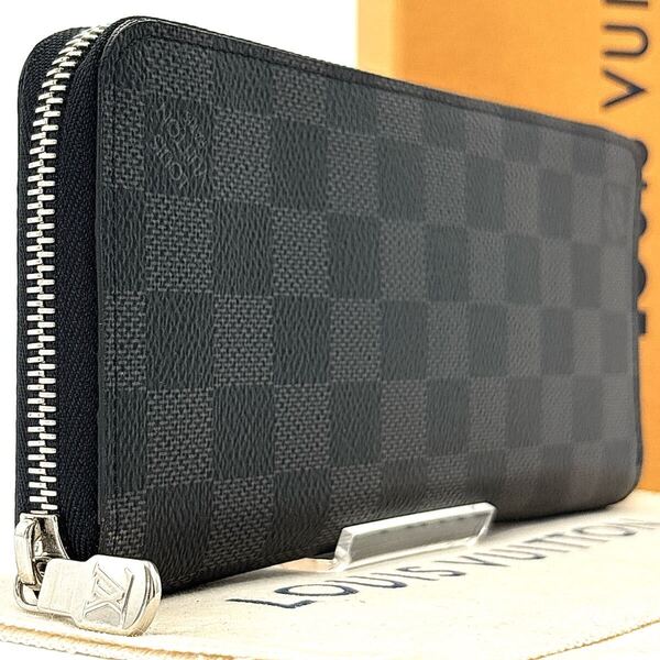 現行◆RFID◆LOUIS VUITTON ルイヴィトン ジッピーヴェルティカル ダミエグラフィット 長財布 ロングウォレット ブラック メンズ