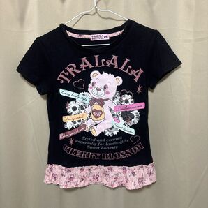 古着 トゥララ 平成レトロ ギャル くま ラメ ロゴ トップス リズリサ