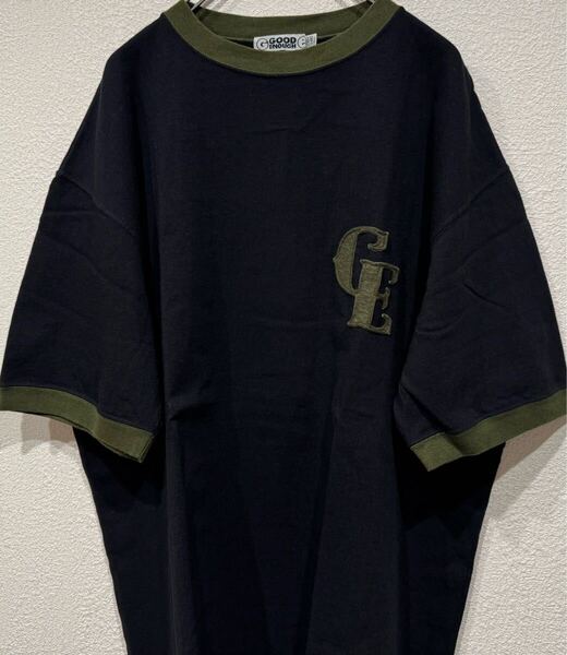 美品 90s グッドイナフ GOODENOUGH GEフェルトロゴ リンガーTシャツ トリムTシャツ 1997年 日本製