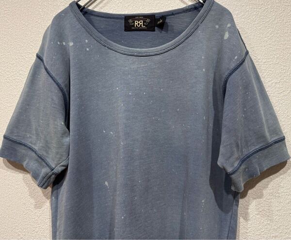 RRL DOUBLE RL Tシャツ インディゴ ビンテージ加工 US MAVY ダブルアールエル 半袖Tシャツ カットソー