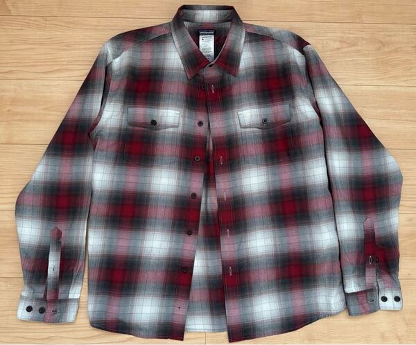 美品 patagonia パタゴニア オンブレシャドーチェック ピマコットンシャツ 長袖シャツ オンブレチェック
