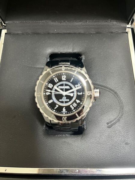 CHANEL シャネル J12 H0685 メンズ セラミック 自動巻き 腕時計 38mm ブラック文字盤 ギャランティカード・ケース付属 【美品】【中古】