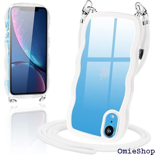 iPhone XR ケース ショルダー クリア TPU 衝撃 シリコン TPUバンパー アイフォンXR ホワイト 827