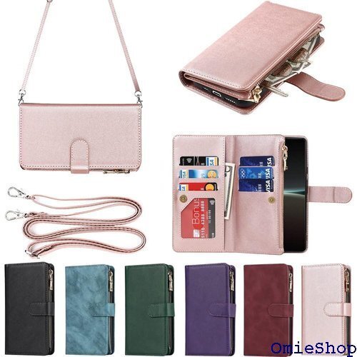 Eastwave for Sony Xperia 5 小銭入れ ファスナーポケット付き PUレザー 6色ピンク 1017