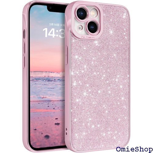 GUAGUA iPhone13 ケース キラキラ いp 応 滑り止め ストラップホール付き 6.1インチ ピンク 1138