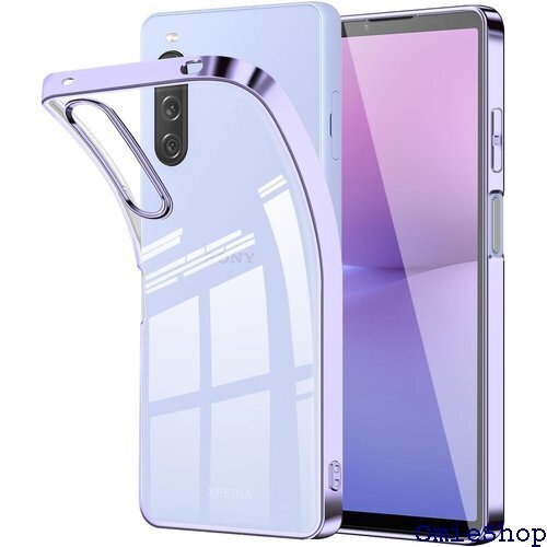 Xperia 10 V ケース クリア SO-52D ホール付き Sony エクスペリア10 V ケース 薄紫 1240