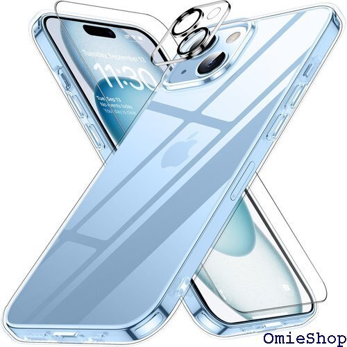 iphone15 ケース クリア 耐衝撃 レンズ保護付 対応 SGS認証 カバー 透明 6.1インチ XIWXI 1367