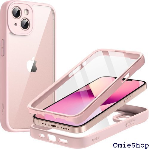JEDirect iPhone 13用 ケース 6.1 保護 耐衝撃性 頑丈なスマホカバー クリアバック ピンク 1425