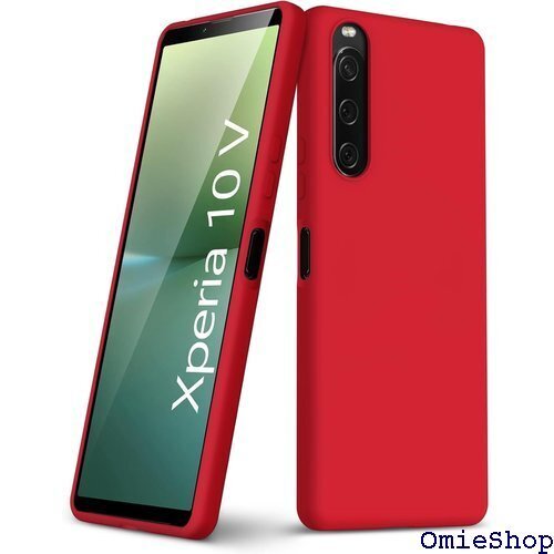Xperia 10 V ケース シリコン 柔軟TPU ップホール付き 一体型 携帯カバー 赤 WY86-127 1553