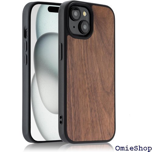 JAC iphone15ケース ウッド 北欧風天然木 レス充電対応 日本企画品 iphone15 ウォルナット 1590