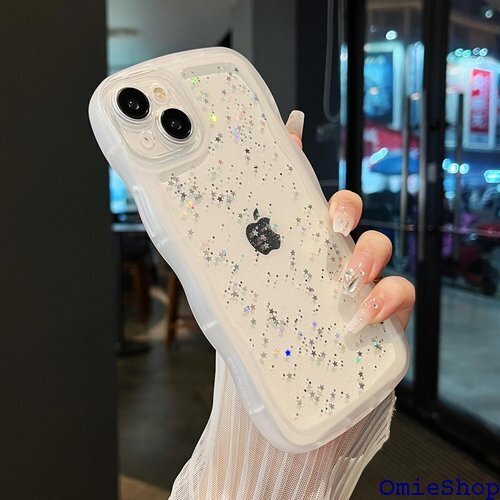 ZTOFERA iPhone 14用波状のケース 透明 アイフォン14 ケース 女子 女性 携帯カバー ホワイト 1706