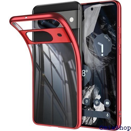 Google Pixel 8a ケース クリア TPU 止 ストラップホール付き Pixel8a ケース レッド 1671