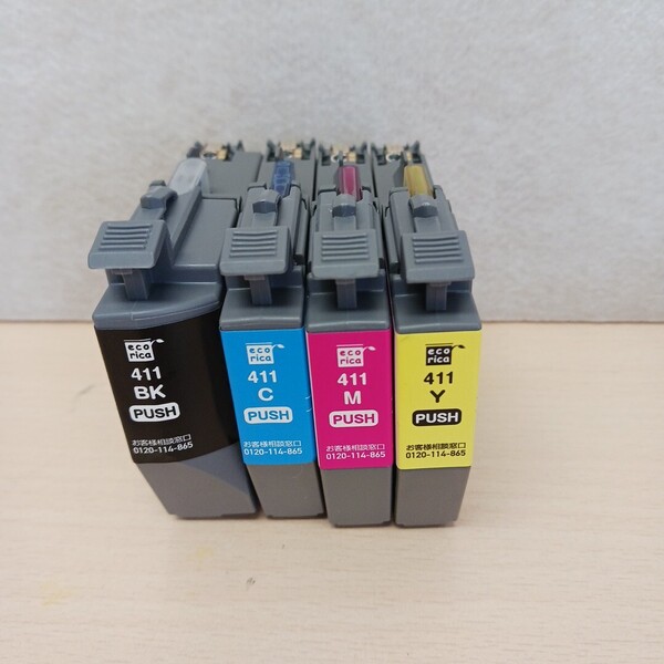 y051203k エコリカ ecorica 【互換品】ブラザー LC411 リサイクルインク 4本セット(BK/M/C/Y)