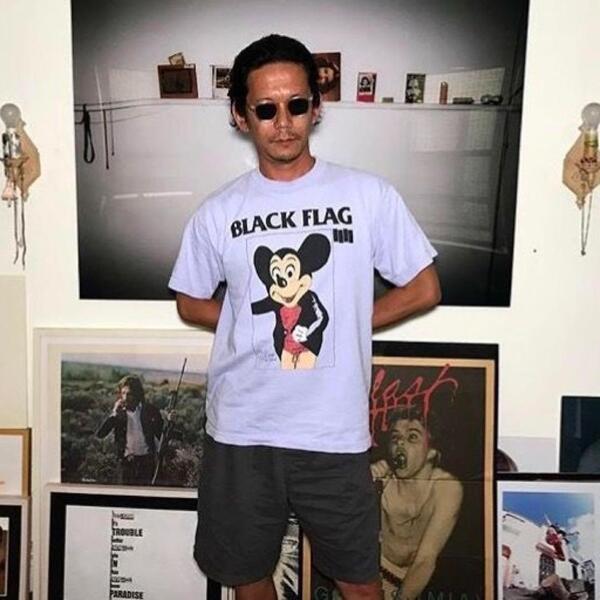 BLACKFLAG ミッキー Tシャツ ブラック Vintage.,
