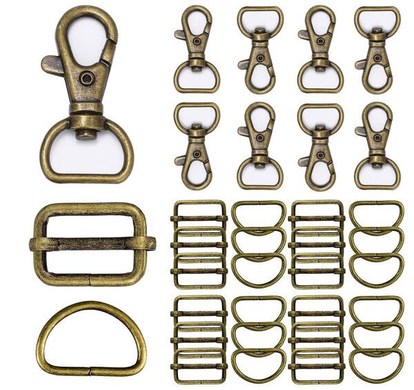 【数量限定】14個 レザー 14個 金具 移動カン ハンドメイド レバーナスカン パーツ リュックカン バックル Dカン (内径1