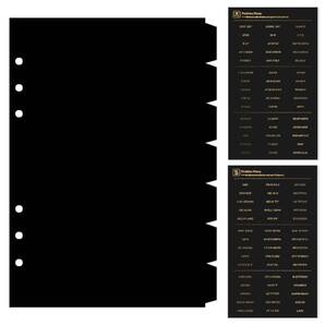 【在庫セール】ラベル付き 6穴 PP製 ファイル 7山 インデックスシート 黒 インデックスカード 仕切りa5 防水性と耐久性 A