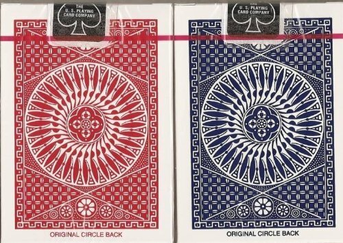 【特価セール】赤/青 ポーカーサイズ トランプ Back(サークルバック) Circle 2デックシュリンクパック TALLY-H