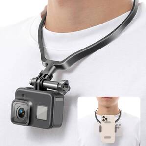 【新着商品】【ActyGo】ネックレス式スマホマウント GoPro・スマホ対応 360°回転ホルダー・落下防止ストラップ付 軽量2