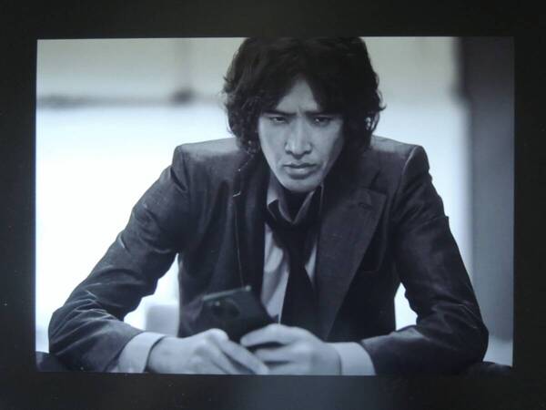 A4 額付き ポスター 松田優作 Yusaku Matsuda モノクロ アートフレーム